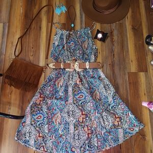 Asymmetrical Boho Paisley Dress